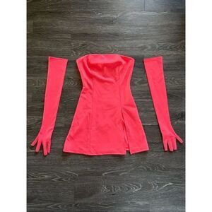 NWOT Miscreants London x Revolve Bright Neon Coral Cupid Mini With Slit US 6